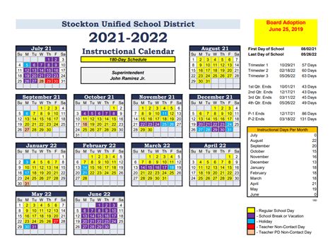 Susd Calendar 2021 22